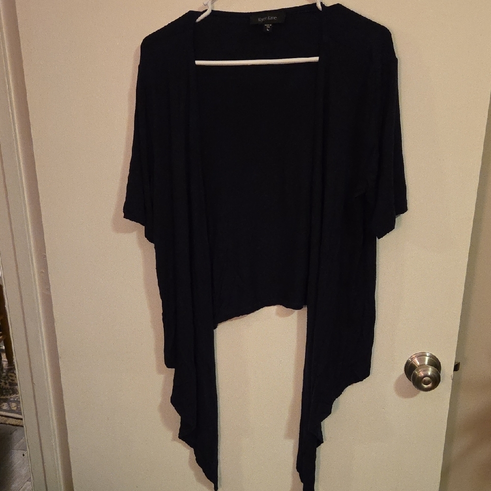 Karen Kane Black Waterfall Cardigan Cotton NWOT